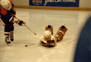 Me hopefully making a save during a shootout at the Capital Centre